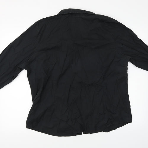 Ben Sherman Womens Black  Flannel Basic Blouse Size 20