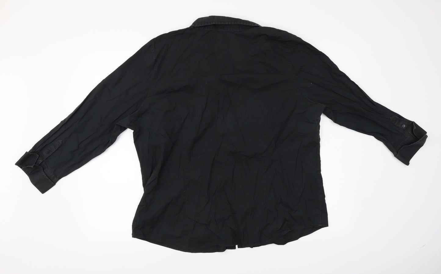 Ben Sherman Womens Black  Flannel Basic Blouse Size 20