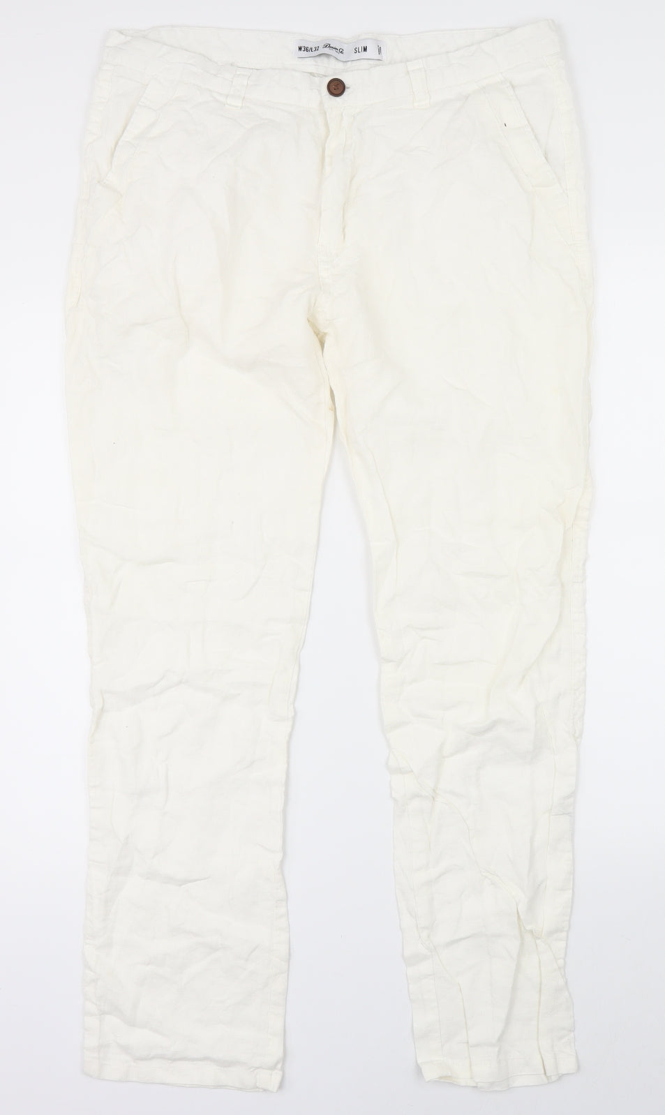 Denim Co. Mens White   Trousers  Size 36 L29 in