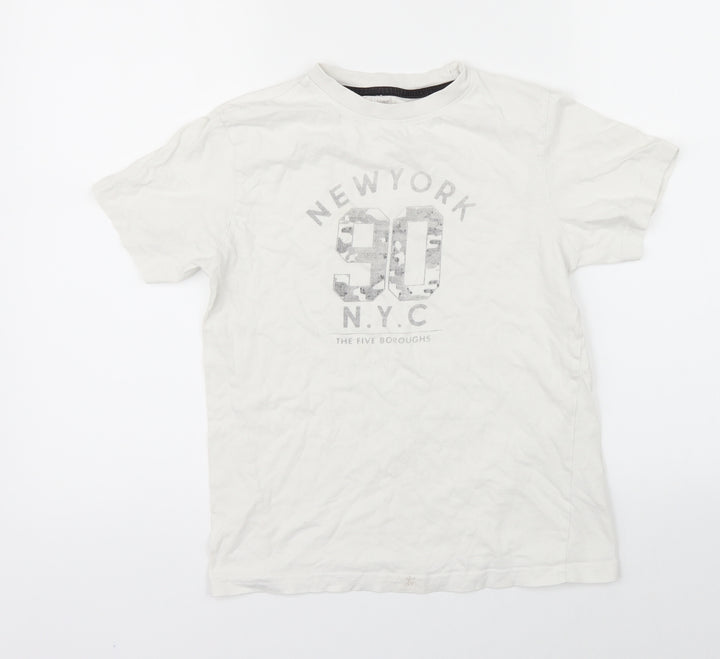 Primark Boys White   Basic T-Shirt Size 9-10 Years
