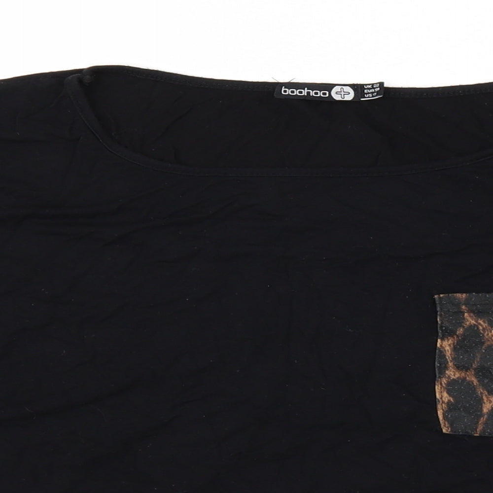 Boohoo Womens Black   Basic T-Shirt Size 22