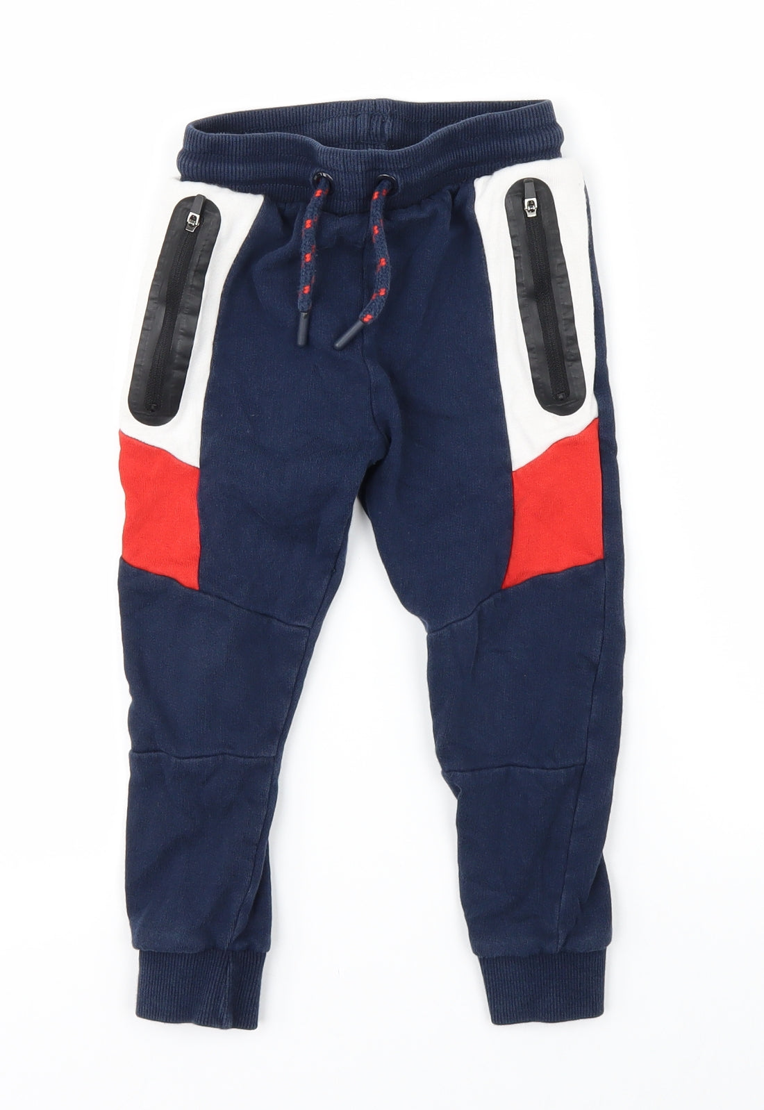 Nutmeg Boys Blue Colourblock  Sweatpants Trousers Size 2-3 Years