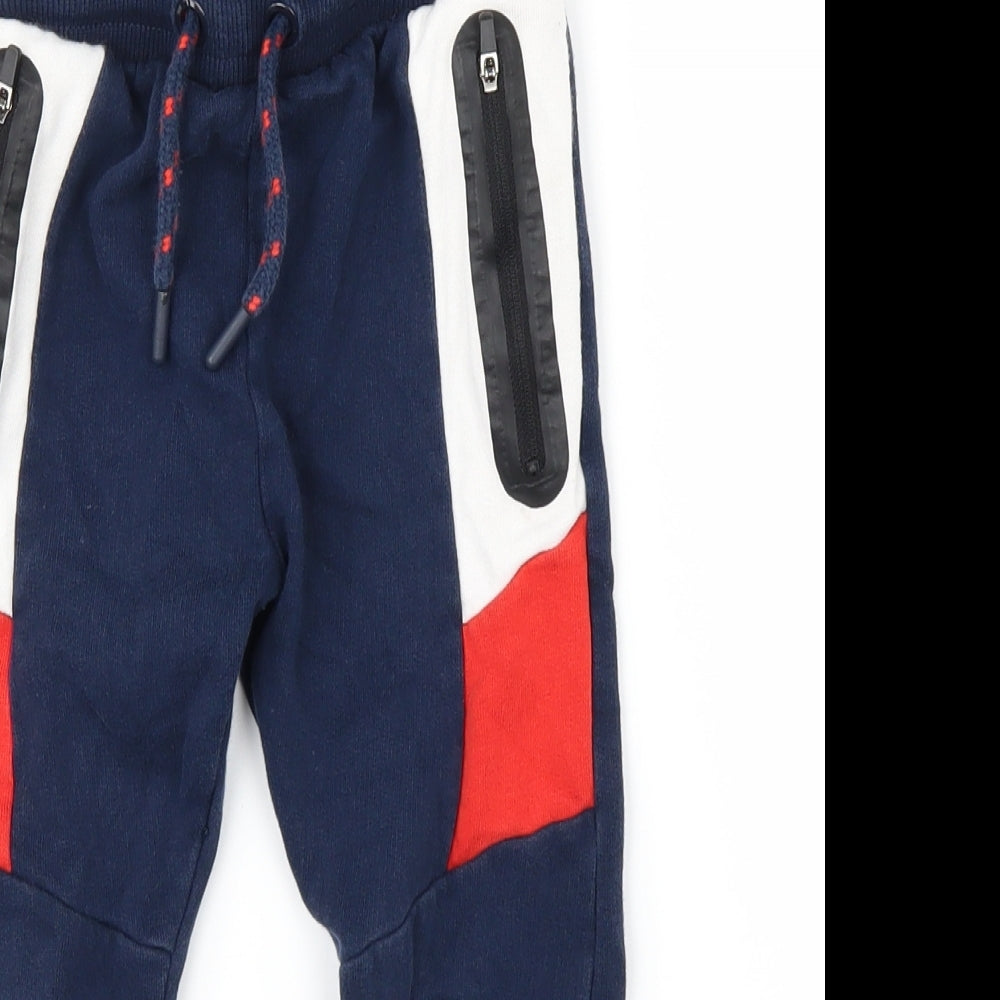 Nutmeg Boys Blue Colourblock  Sweatpants Trousers Size 2-3 Years
