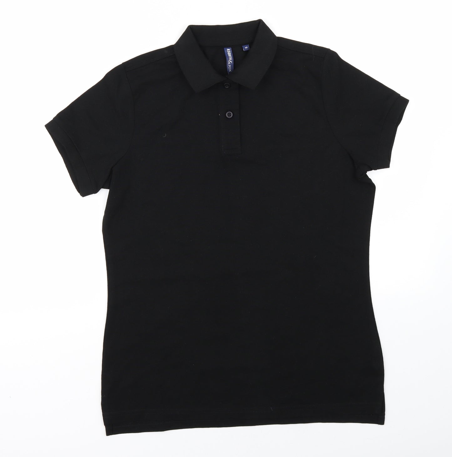 Asquith & Fox Womens Black   Basic Polo Size M