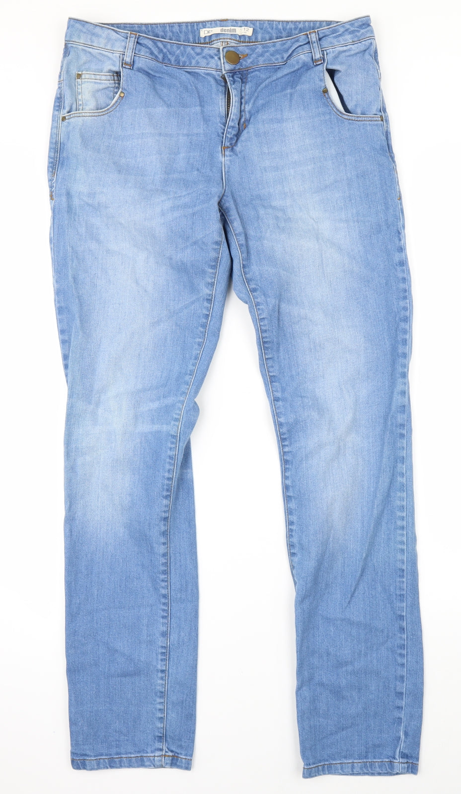 Dorothy Perkins Womens Blue  Denim Straight Jeans Size 12 L30 in