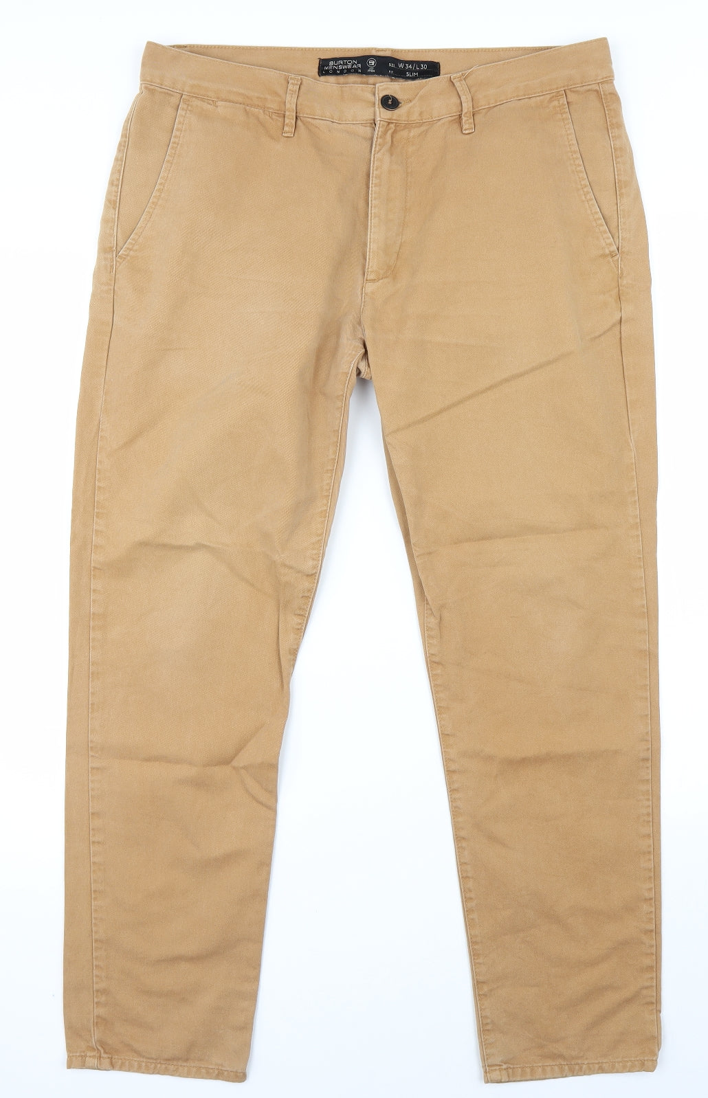 Burton Mens Brown   Trousers  Size 34 L28 in
