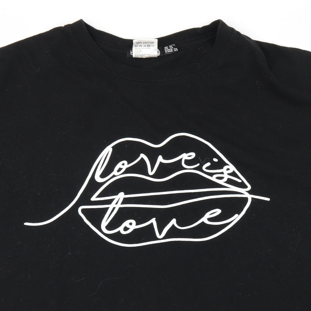 Boohoo Womens Black   Basic T-Shirt Size 18