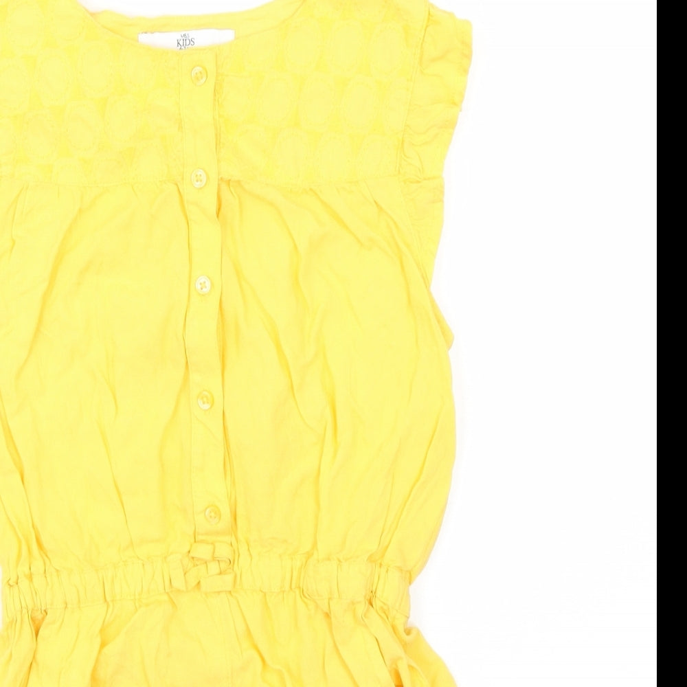 Marks & Spencer Girls Yellow   Playsuit One-Piece Size 6-7 Years