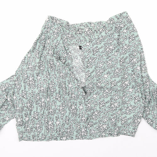 Warehouse Womens Green Floral  Cardigan Jumper Size 16