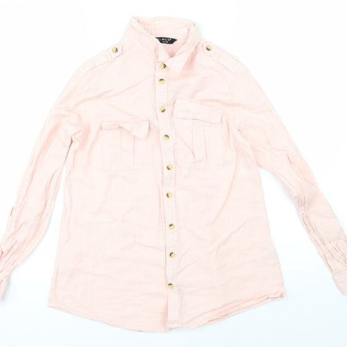 Select Womens Pink   Basic Button-Up Size 8