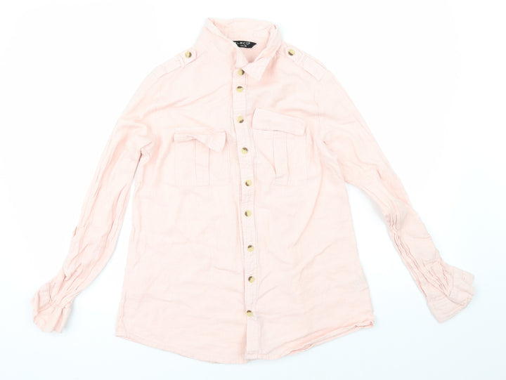 Select Womens Pink   Basic Button-Up Size 8