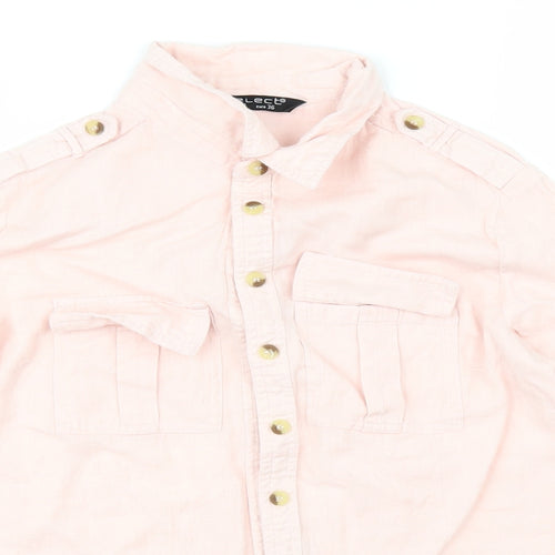 Select Womens Pink   Basic Button-Up Size 8