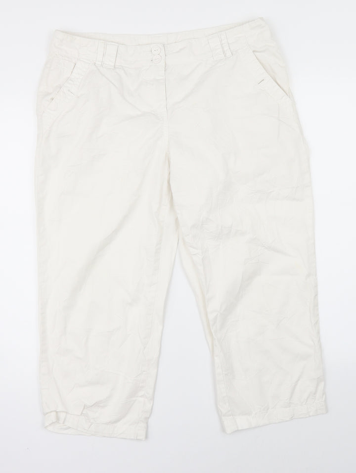 Debenhams Womens White Trousers Size 12 L22 in