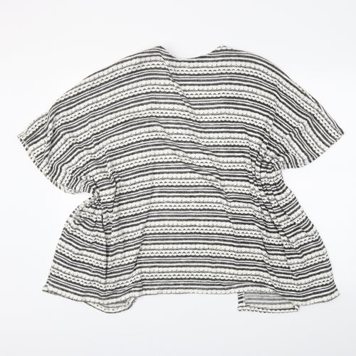 George Womens White Striped  Wrap Jumper One Size
