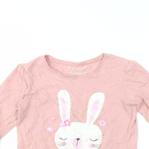 Primark Girls Pink   Basic T-Shirt Size 6-7 Years