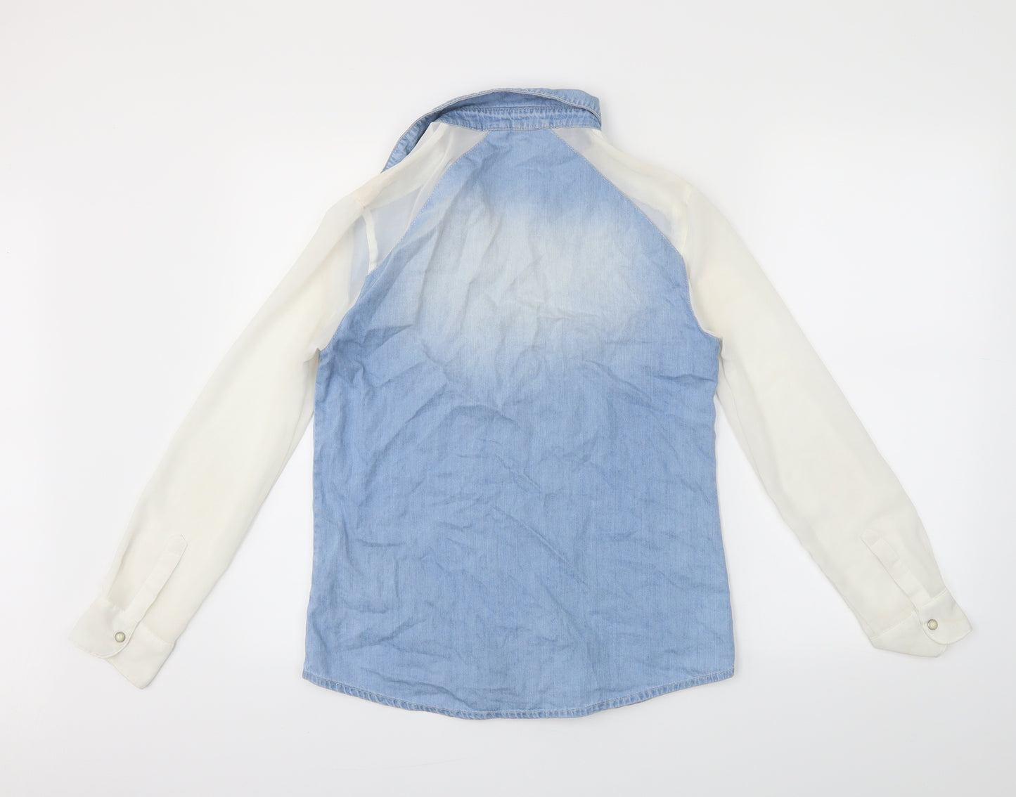miss denim Womens Blue  Denim Basic Button-Up Size 8