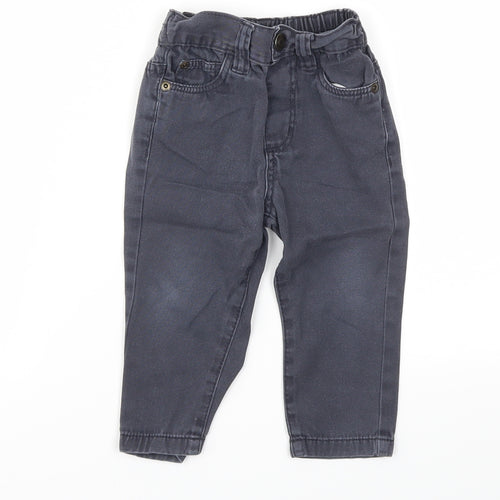 Little Rebel Boys Blue  Denim Snow Pants Jeans Size 12-18 Months