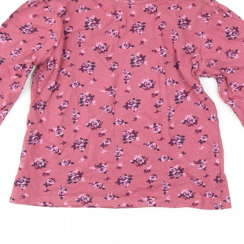 Primark Girls Red Floral  Basic T-Shirt Size 6-7 Years