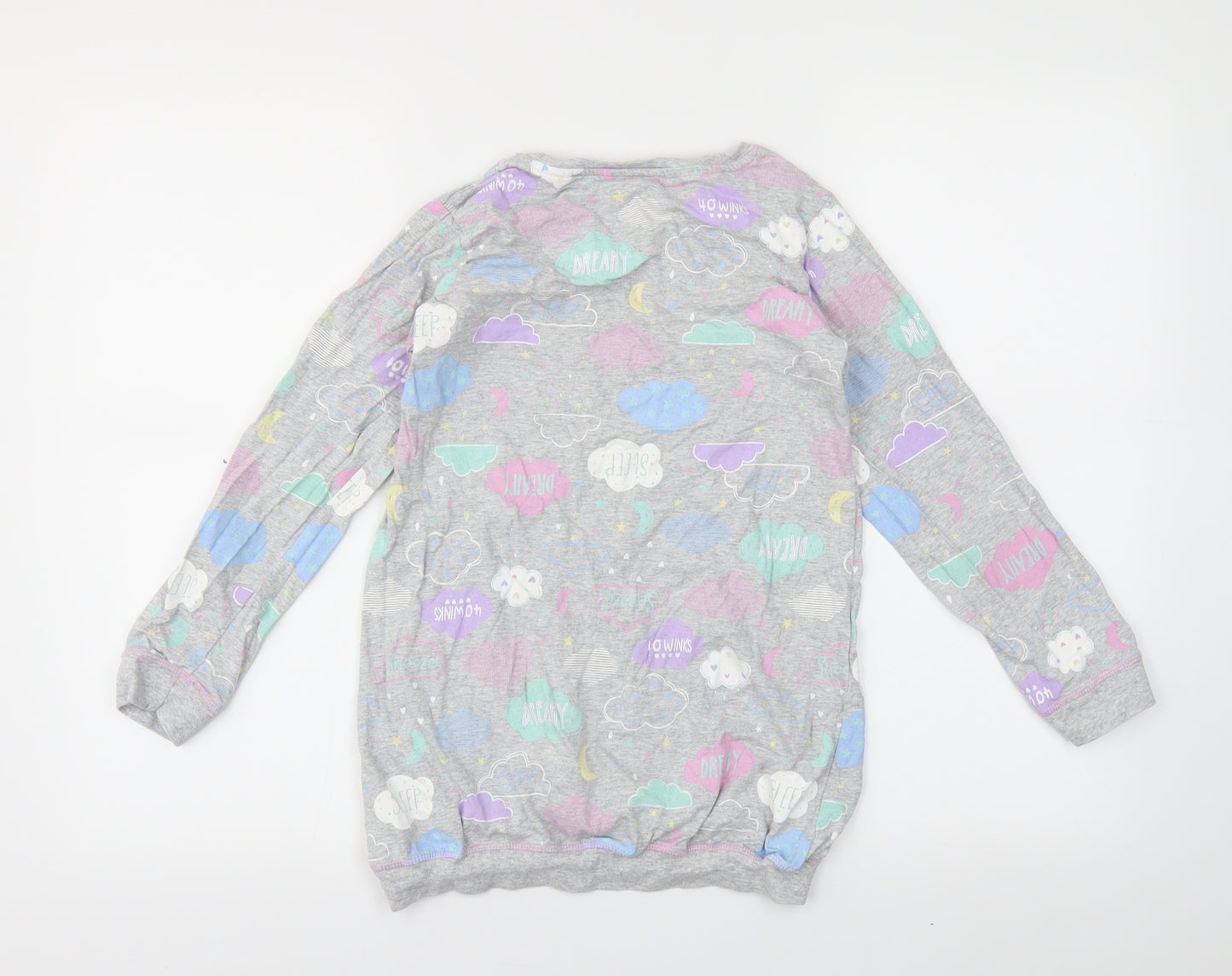 TU Girls Grey Solid  Capri Pyjama Top Size 8-9 Years