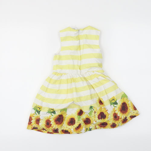 George Girls Yellow Striped  Ball Gown  Size 4-5 Years