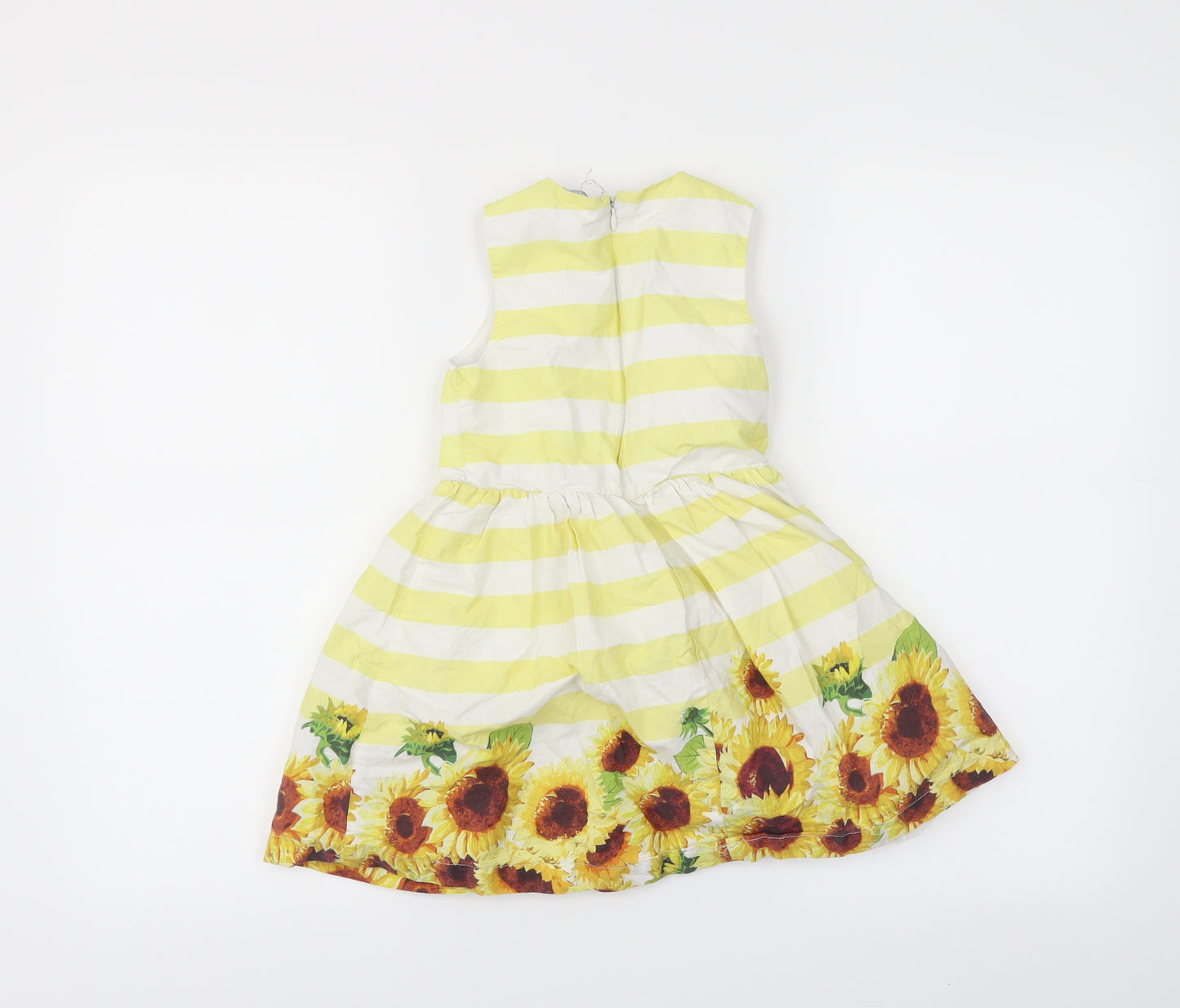 George Girls Yellow Striped  Ball Gown  Size 4-5 Years