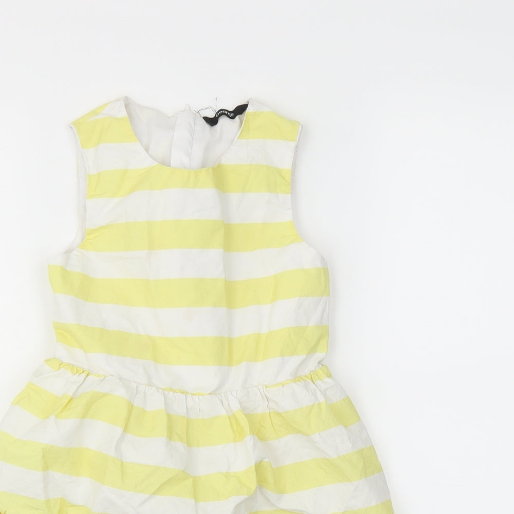 George Girls Yellow Striped  Ball Gown  Size 4-5 Years