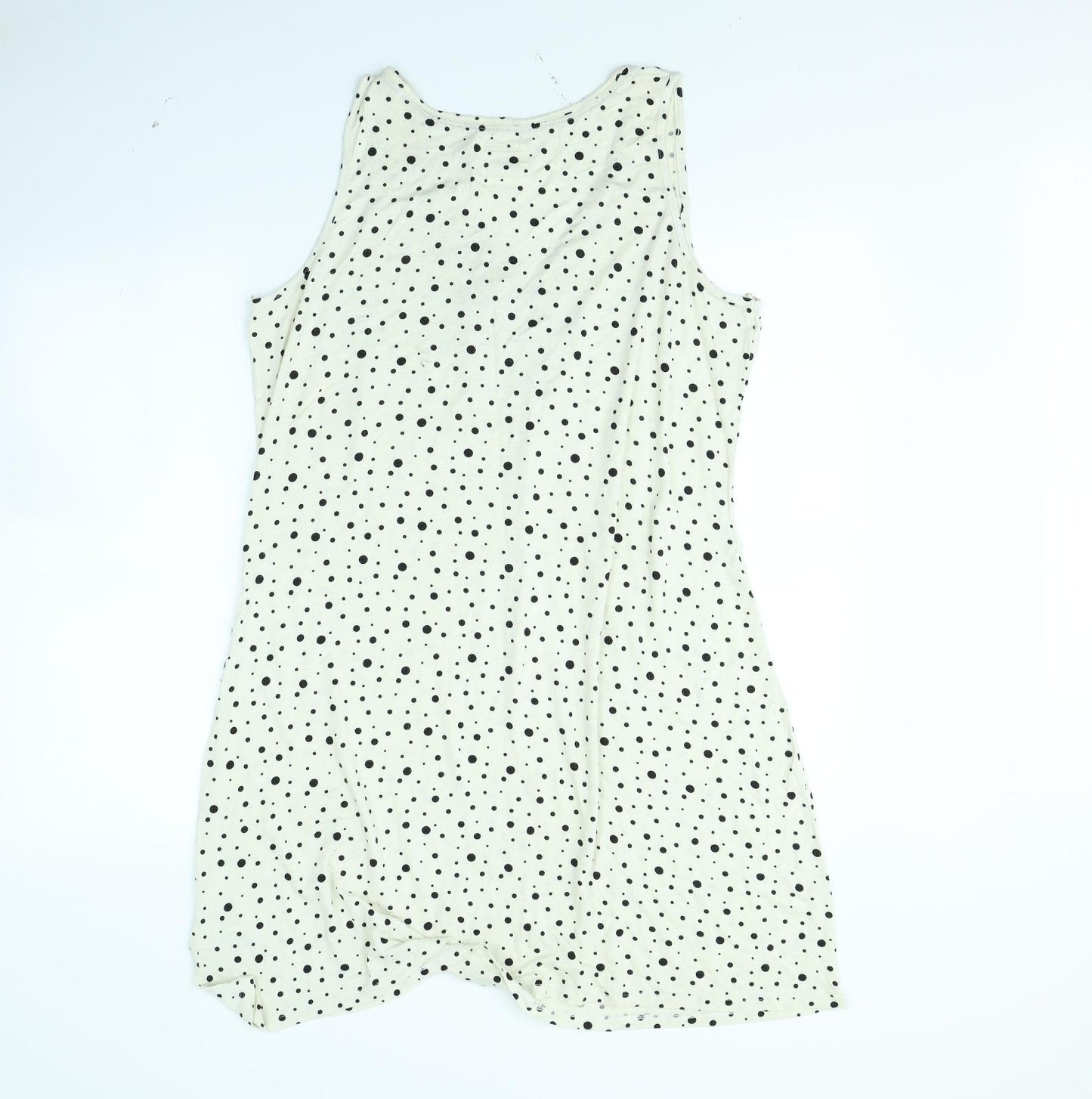 Preworn Womens White Polka Dot Rayon Cami Dress Size 18