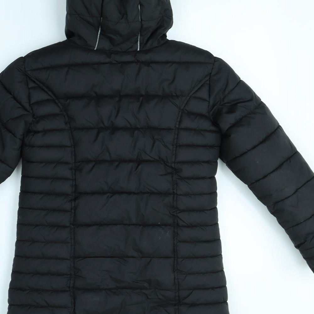 Preworn Girls Black   Rain Coat Coat Size 8 Years