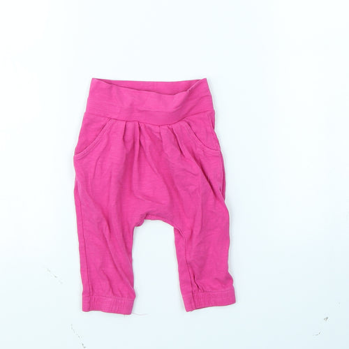 Nutmeg Girls Pink   Jogger Trousers Size 3-6 Months