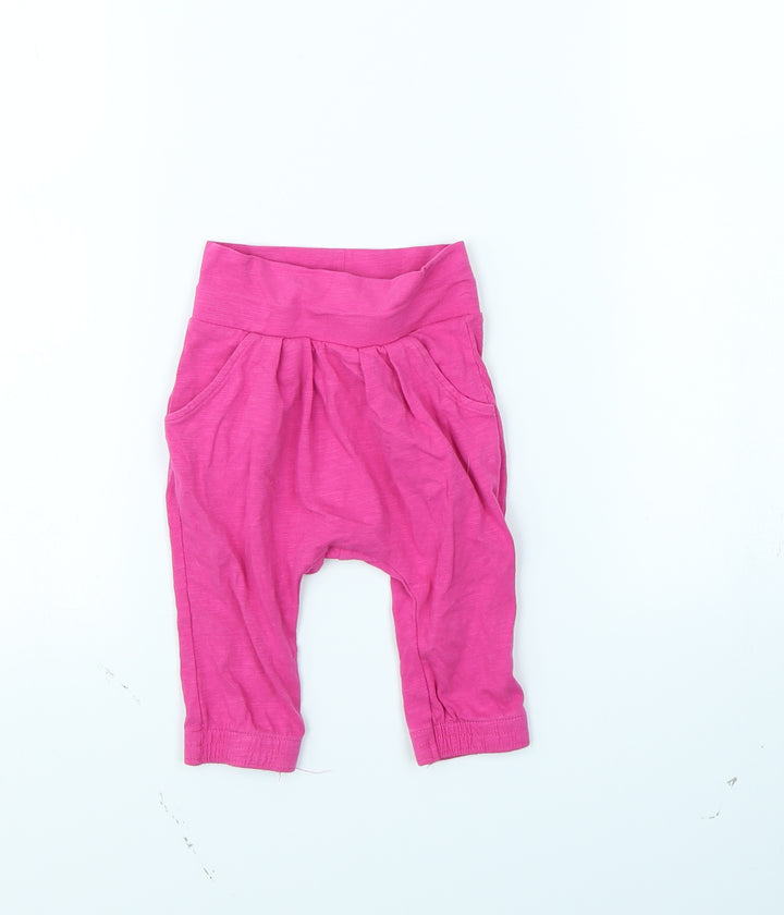 Nutmeg Girls Pink Jogger Trousers Size 3-6 Months
