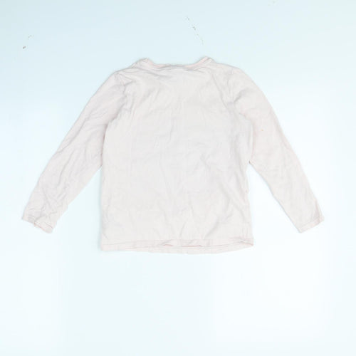 George Girls Pink   Basic T-Shirt Size 7 Years  - Unicorn
