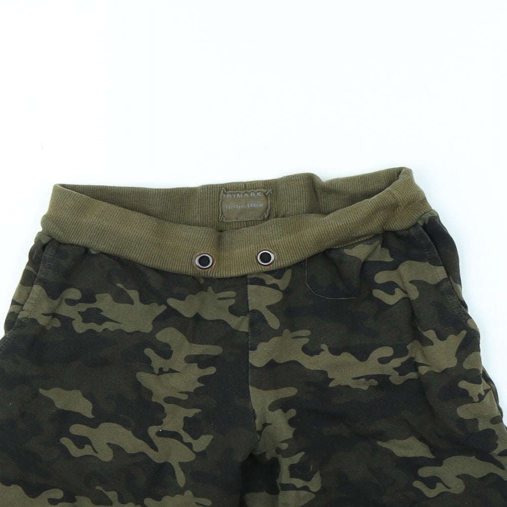 Primark Boys Green Camouflage  Sweat Shorts Size 12 Years