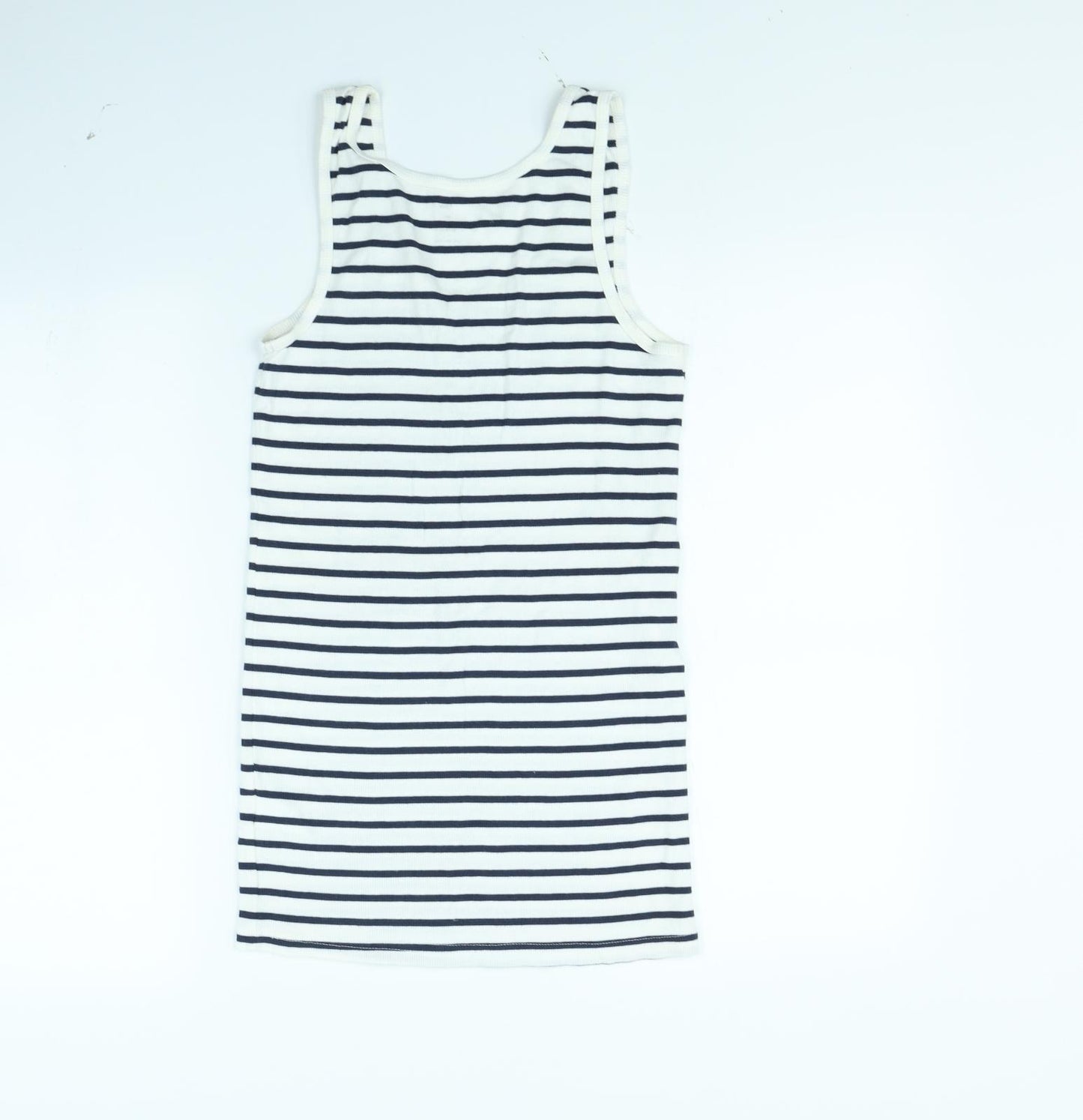 H&M Womens White Striped  Basic Tank Size 10