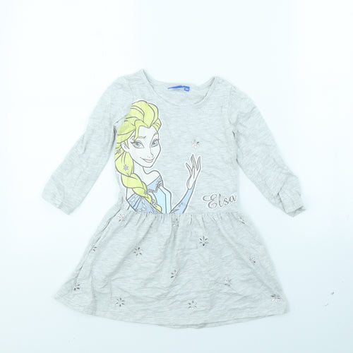 Disney Girls Grey   Fit & Flare  Size 3 Years  - Disney