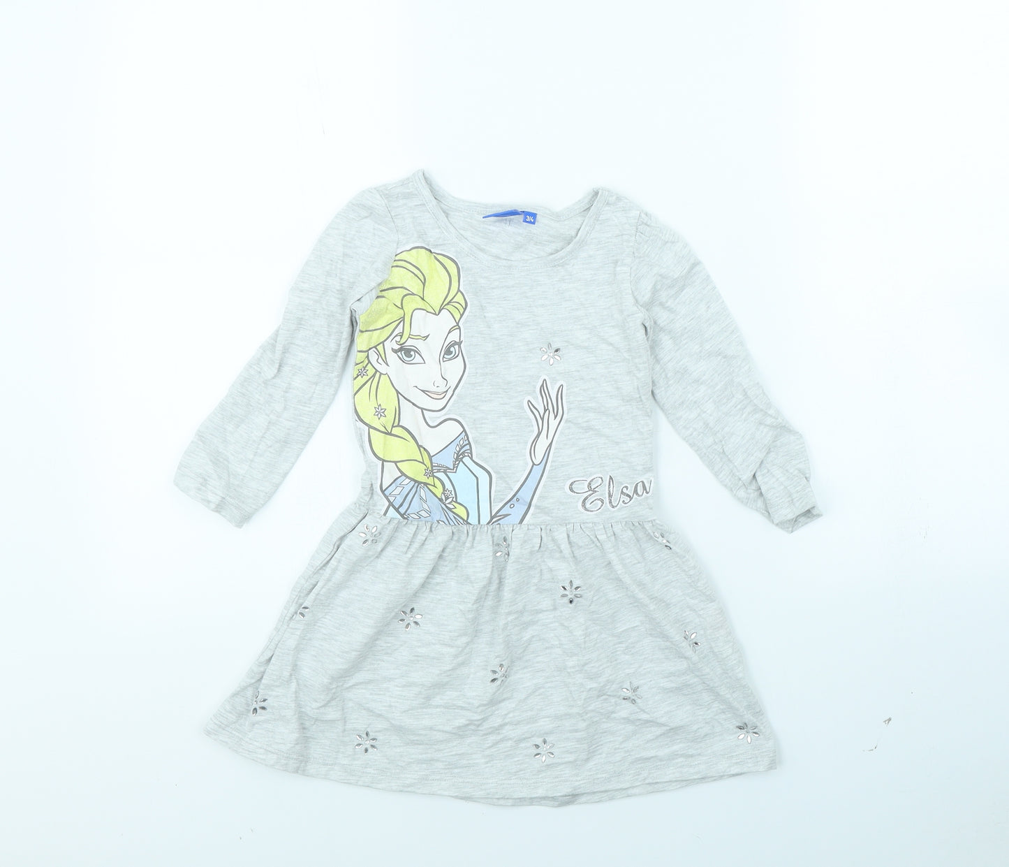 Disney Girls Grey   Fit & Flare  Size 3 Years  - Disney