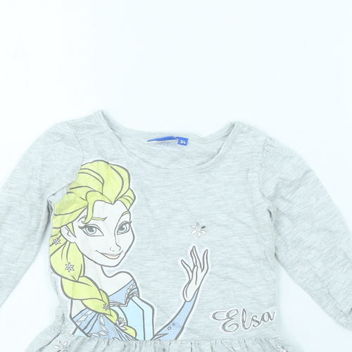 Disney Girls Grey   Fit & Flare  Size 3 Years  - Disney