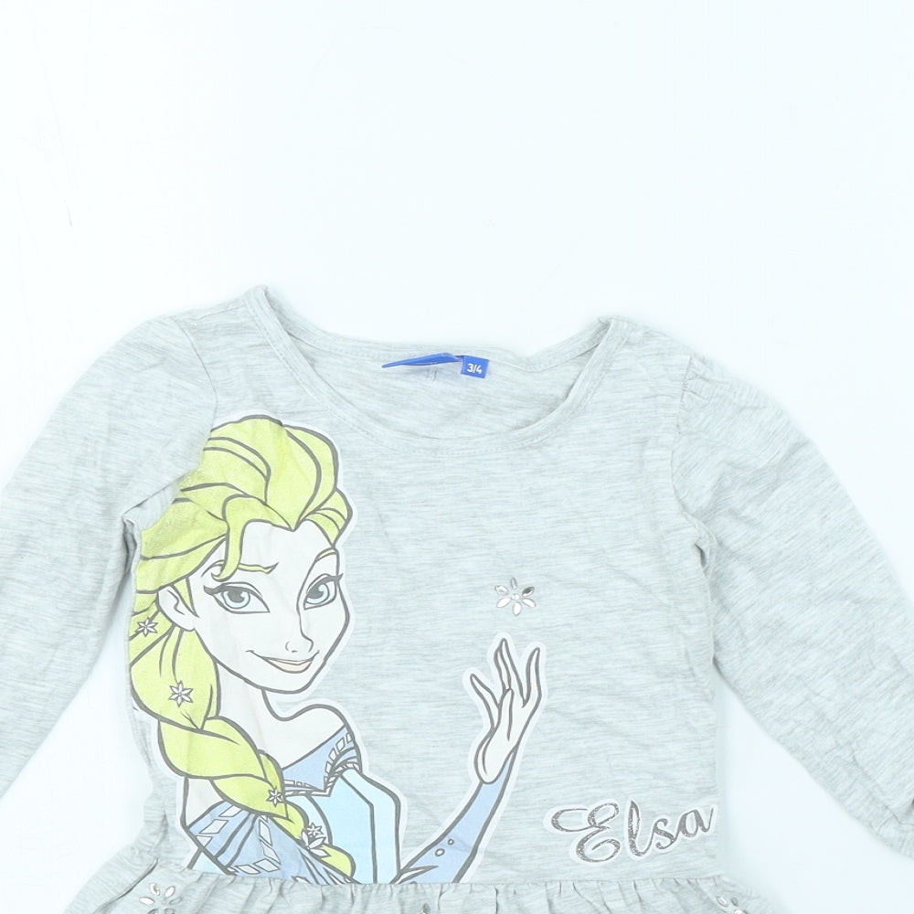 Disney Girls Grey   Fit & Flare  Size 3 Years  - Disney