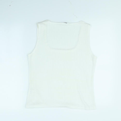 Reflections Womens White   Basic Tank Size L