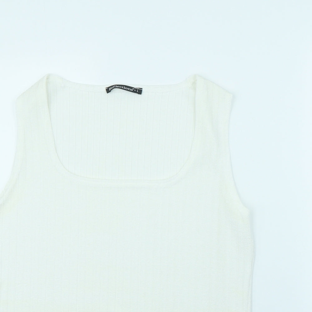 Reflections Womens White   Basic Tank Size L
