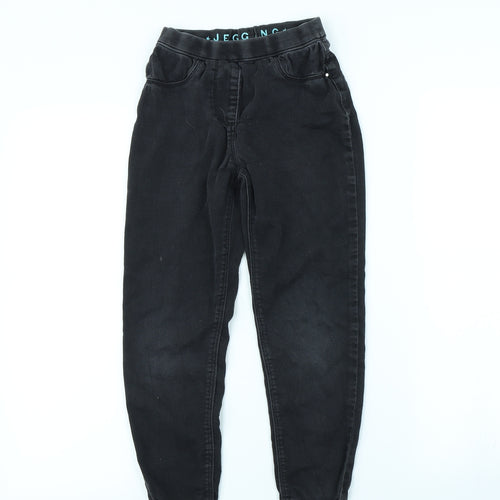 Preworn Girls Black   Straight Jeans Size 7 Years