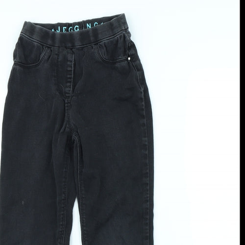 Preworn Girls Black   Straight Jeans Size 7 Years