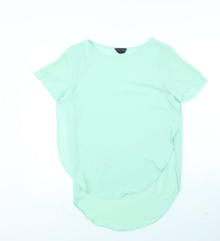 Topshop Womens Green Basic Tank Size 6