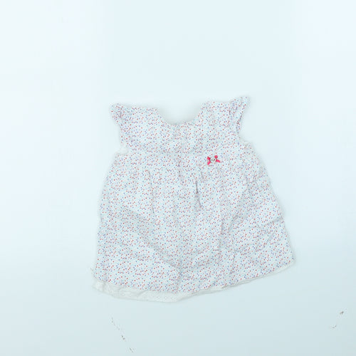 F&F Girls White Floral  Basic Blouse Size 6-9 Months
