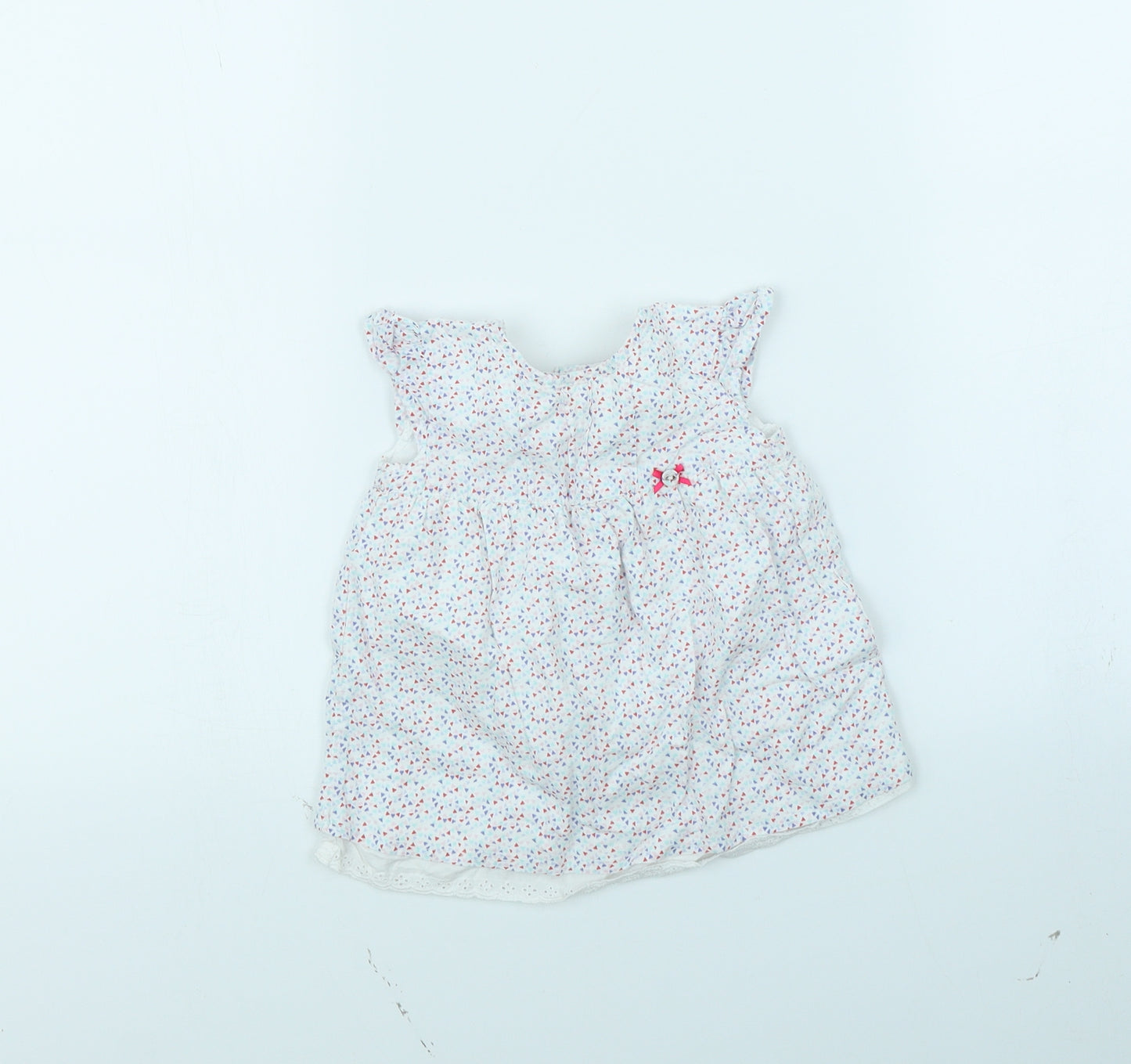 F&F Girls White Floral  Basic Blouse Size 6-9 Months
