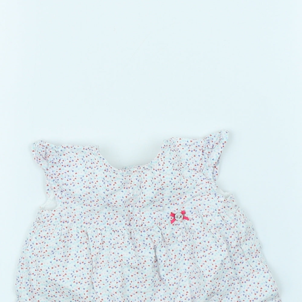 F&F Girls White Floral  Basic Blouse Size 6-9 Months