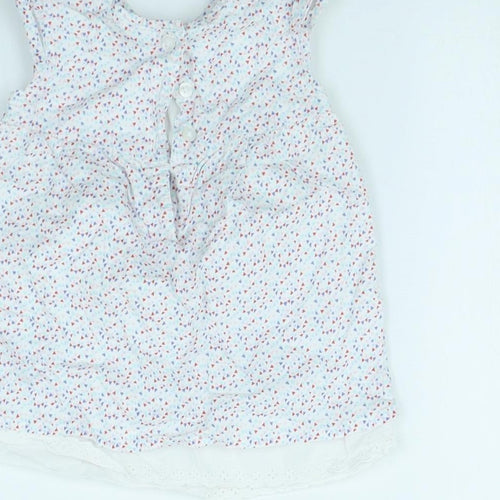 F&F Girls White Floral  Basic Blouse Size 6-9 Months