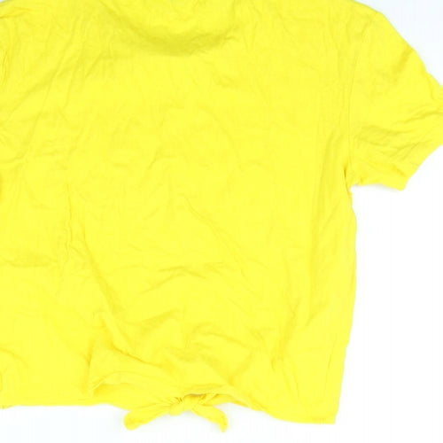 Divided Womens Yellow   Cropped T-Shirt Size XS