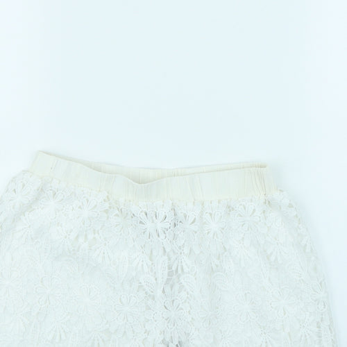 Zanzea Womens White   Cut-Off Shorts Size S