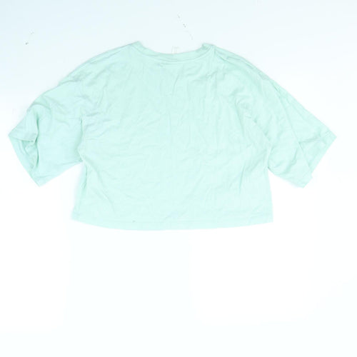 H&M Womens Green   Cropped T-Shirt Size S