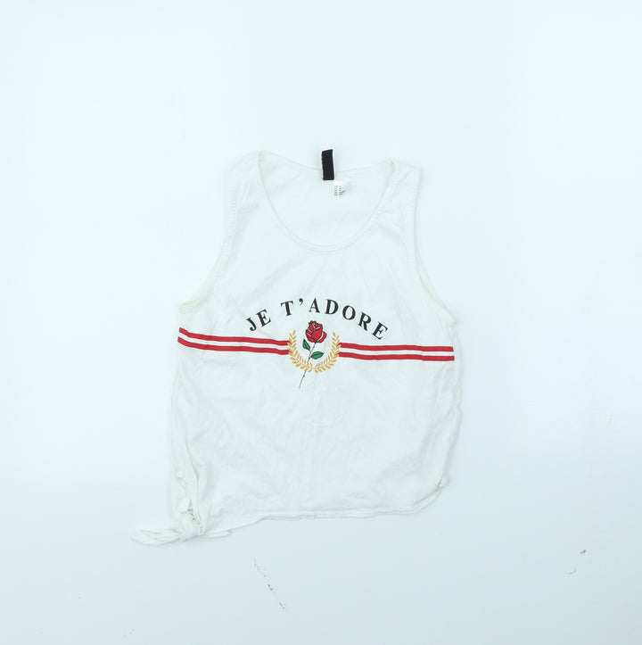 Divided Womens White   Basic Tank Size XS